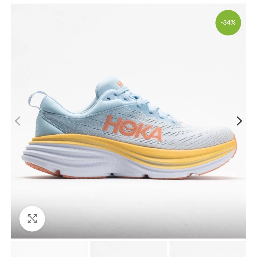 Hoka Women's Light Blue and Yellow Athletic Running Shoes - Picture 10 of 10